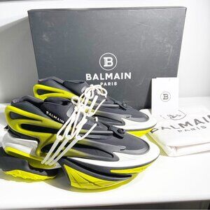 NWT Balmain Unicorn Low-Top Black Yellow Size 45
